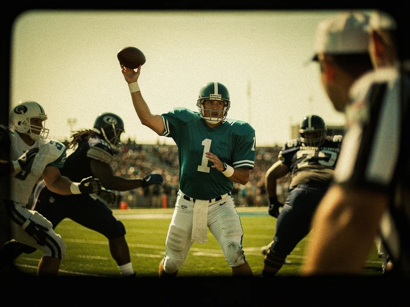 Baltimore Ravens quarterback Lamar Jackson on the field during an NFL game in 2026