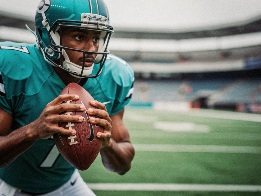 Buffalo Bills wide receiver DJ Moore in uniform representing the 2026 trade from the Chicago Bears