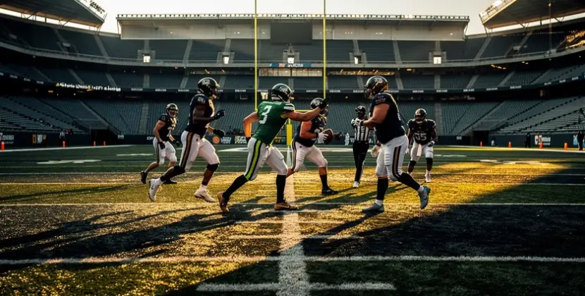 College Football quarterback recruit throwing a pass during a 2027 recruiting camp visit