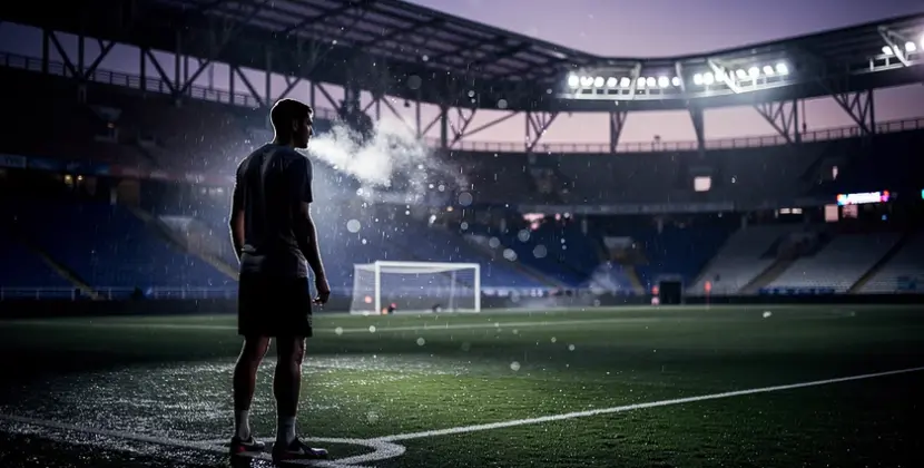 Denver Broncos offensive lineman in team uniform during an NFL game in 2025