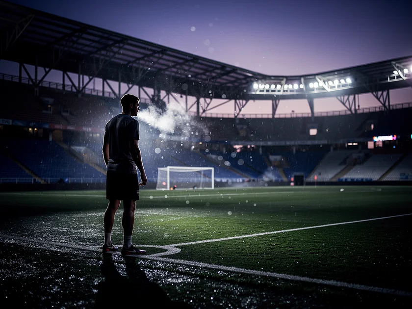 Denver Broncos offensive lineman in team uniform during an NFL game in 2025