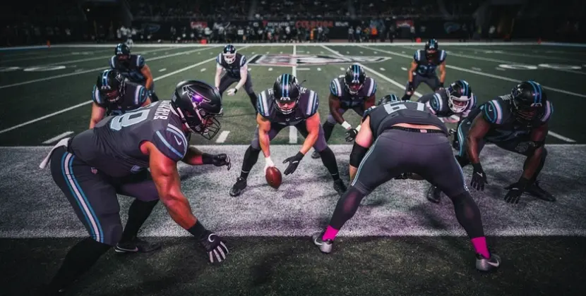 Los Angeles Chargers defensive end Joey Bosa rushing the passer during an NFL game in 2025