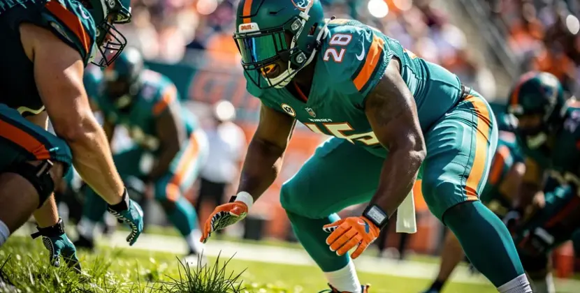 Myles Garrett Cleveland Browns defensive end rushing the passer during an NFL game in 2025