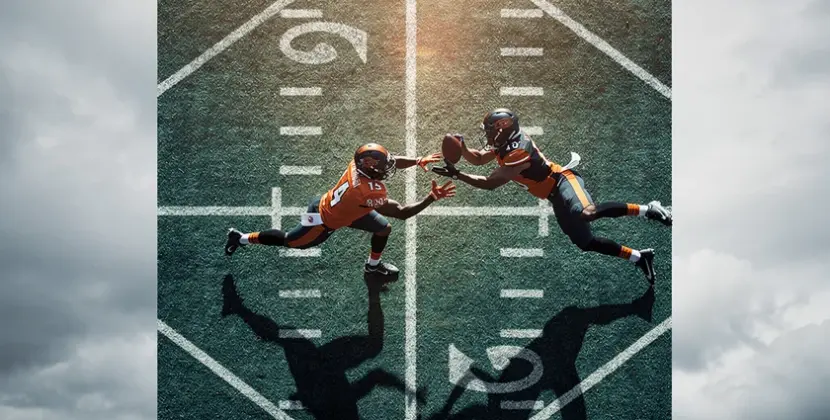 New England Patriots helmet on field as team pursues wide receiver Alec Pierce in NFL free agency