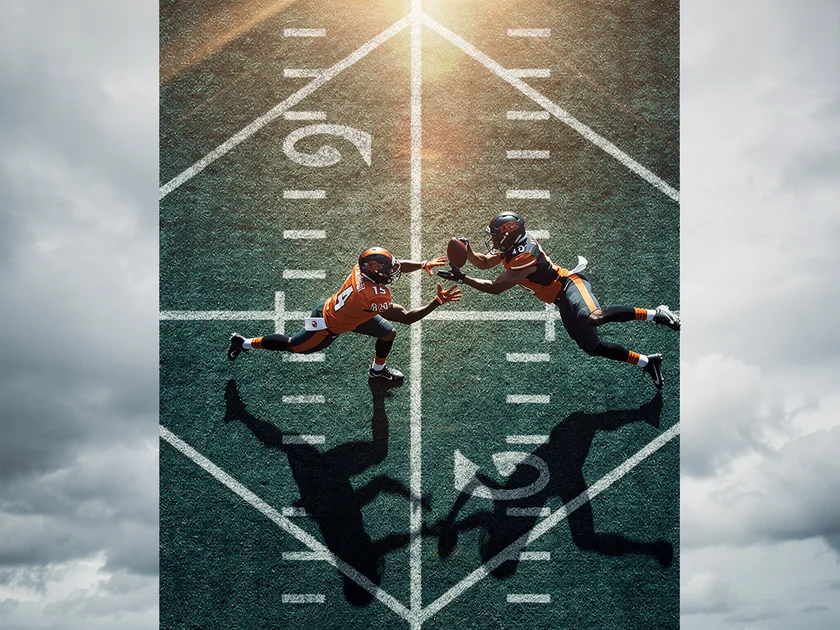 New England Patriots helmet on field as team pursues wide receiver Alec Pierce in NFL free agency