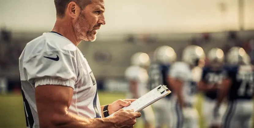 New York Giants quarterback Jaxson Dart and veteran backup Brandon Allen on the practice field
